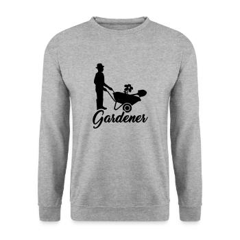 Gärtner - Unisex Pullover - Weißgrau meliert - Vorne - Alina (178cm) & Michal (187cm)
