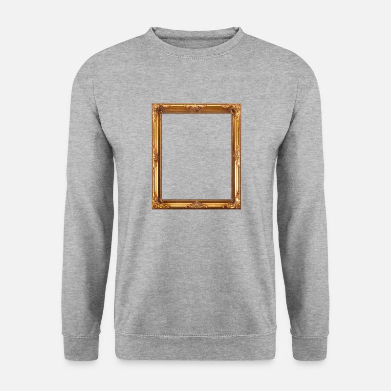 Goldener Bilderrahmen - Unisex Pullover - Weißgrau meliert
