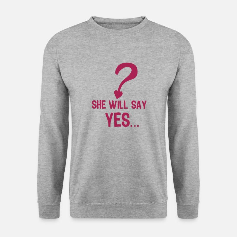 Sie wird ja Hochzeit Hochzeit sagen - Unisex Pullover - Weißgrau meliert