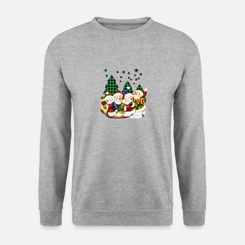 Schneemann - Unisex Pullover - Weißgrau meliert