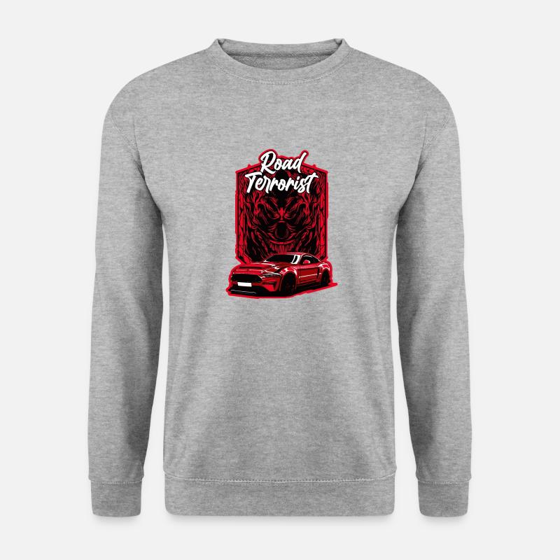 Road Terrorist Red - Unisex Pullover - Weißgrau meliert