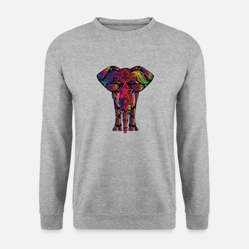Elefant - Unisex Pullover - Weißgrau meliert