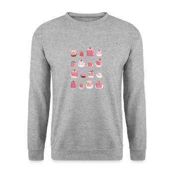 Sugar-sweet pink punch-crab - Unisex Sweatshirt - salt & pepper - Front - Alina (178cm) & Michal (187cm)