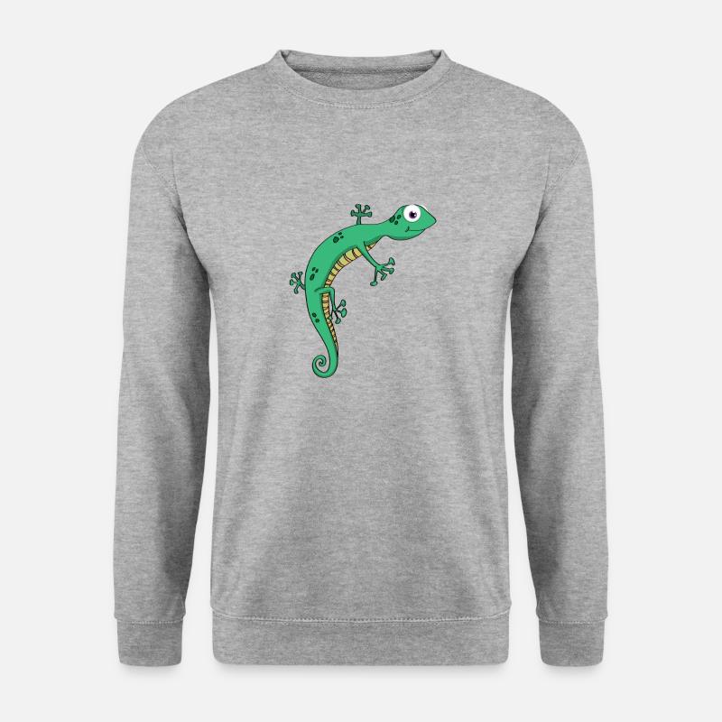 Echse - Unisex Pullover - Weißgrau meliert