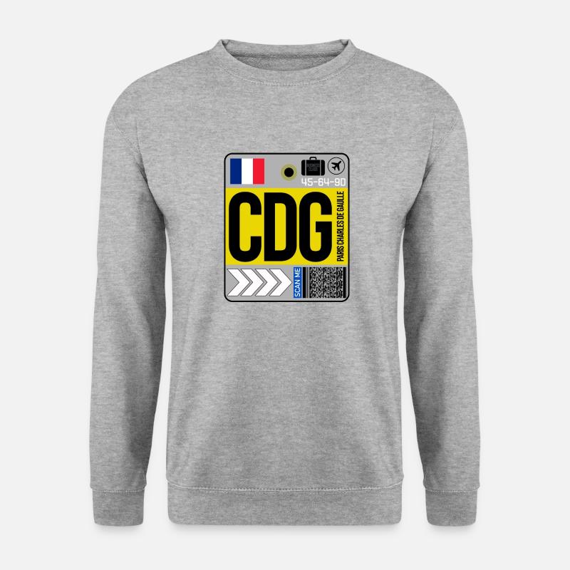 Paris Charles De Gaulle - Unisex Pullover - Weißgrau meliert