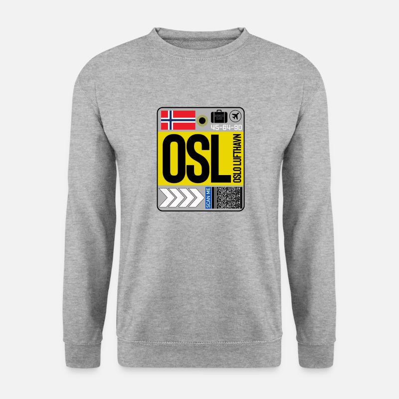 Oslo Flughafen Norwegen - Unisex Pullover - Weißgrau meliert