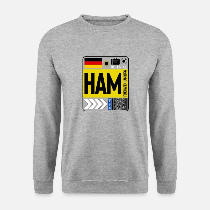 Flughafen Hamburg AVGeek - Unisex Pullover - Weißgrau meliert