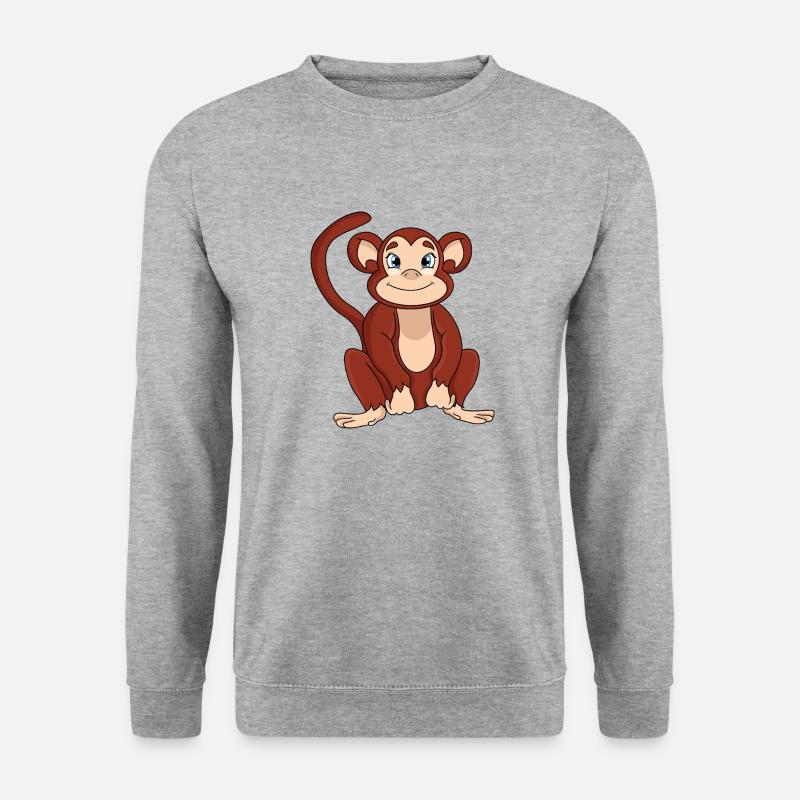 Affe - Unisex Pullover - Weißgrau meliert