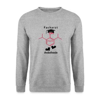 Facharzt Anästhesie - Unisex Pullover - Weißgrau meliert - Vorne - Alina (178cm) & Michal (187cm)