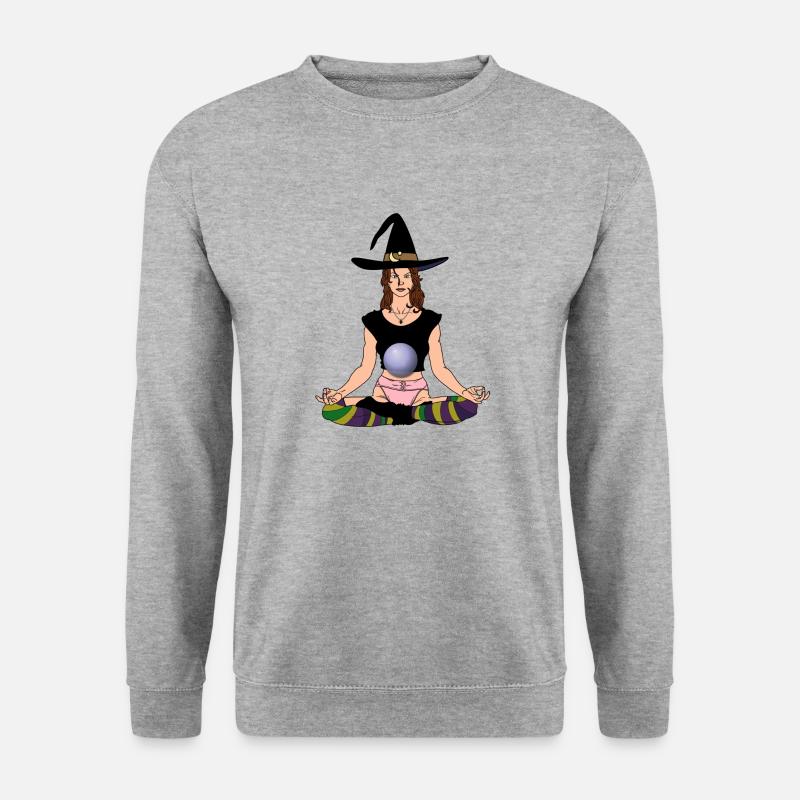 Hexe - Unisex Pullover - Weißgrau meliert