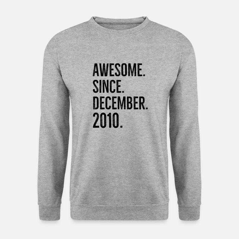 Awesome seit Dezember 2010 - Unisex Pullover - Weißgrau meliert