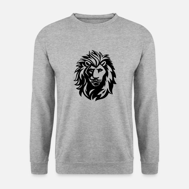 löwe - Unisex Pullover - Weißgrau meliert