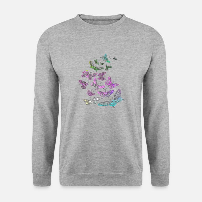 Schmetterling Tattoo - Unisex Pullover - Weißgrau meliert