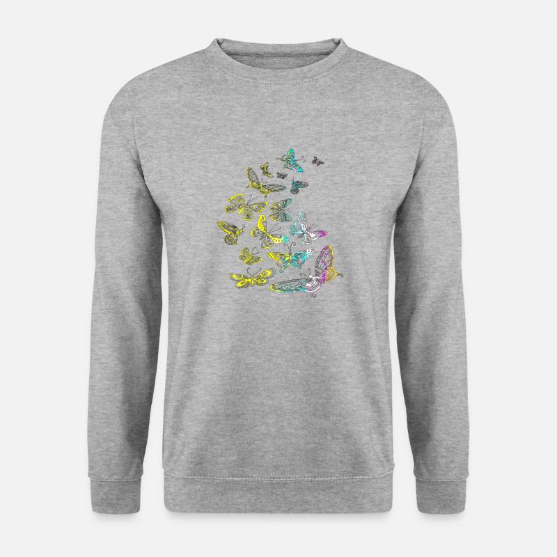 Schmetterling Tattoo - Unisex Pullover - Weißgrau meliert