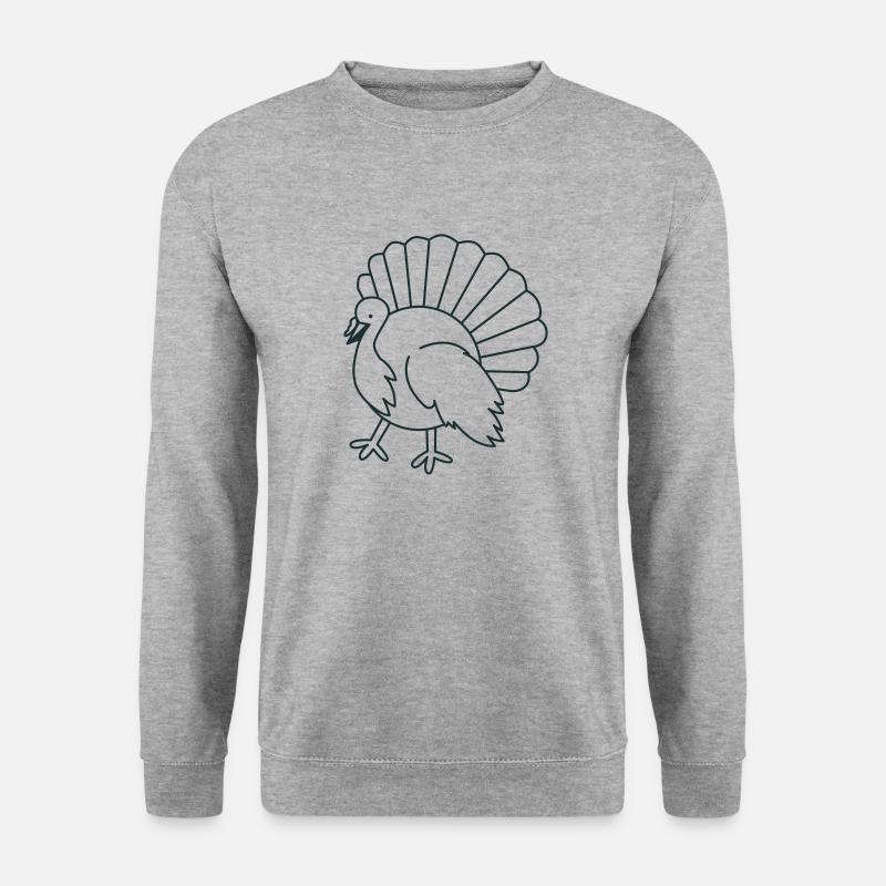 Runde Truthahn zeigt - Unisex Pullover - Weißgrau meliert
