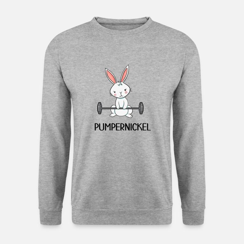 fitness pumpernickel no excuses sport protein - Unisex Pullover - Weißgrau meliert