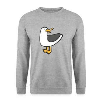 Mouette gourmande - Sweat-shirt Unisexe - gris chiné - Devant - Alina (178cm) & Michal (187cm)