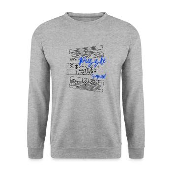 Puzzle Squad Hobby Puzzling Ironic Saying Jigsaw - Unisex Sweatshirt - salt & pepper - Front - Alina (178cm) & Michal (187cm)