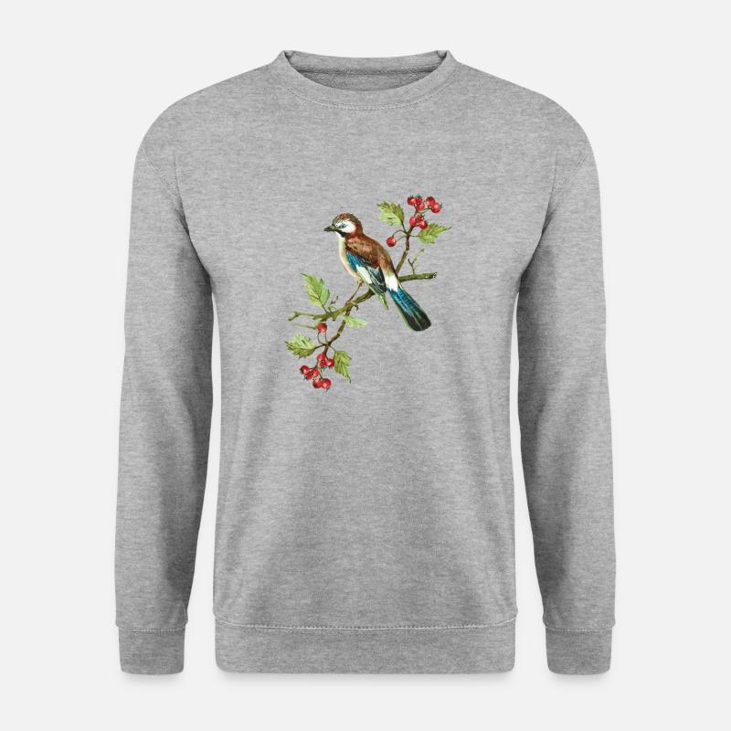 Bunter Vogel - Unisex Pullover - Weißgrau meliert