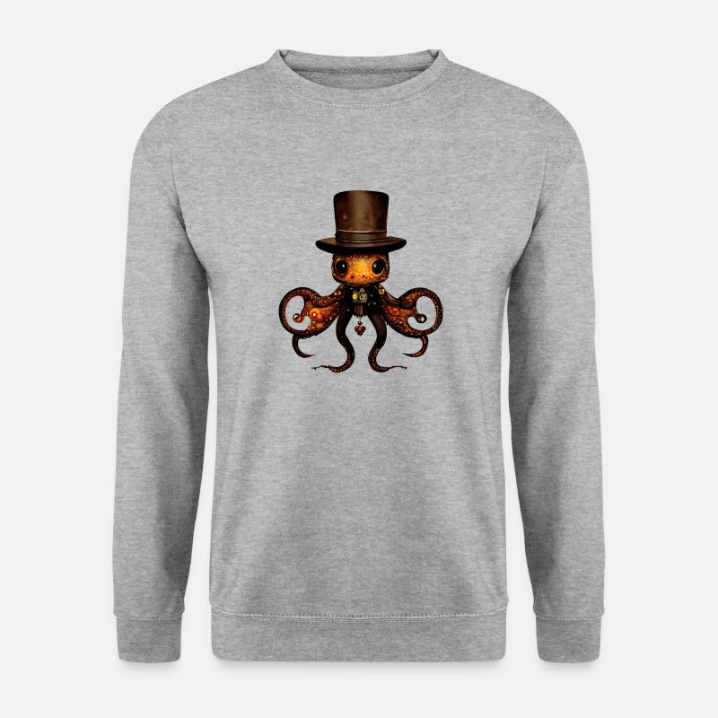 Krake - Unisex Pullover - Weißgrau meliert