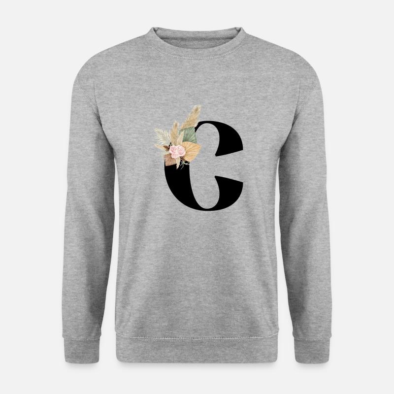 Buchstabe C blühte - Unisex Pullover - Weißgrau meliert