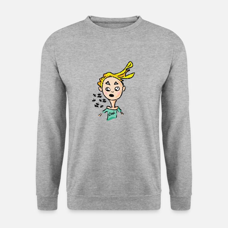 Comic Liebe - Funny Junge - Unisex Pullover - Weißgrau meliert