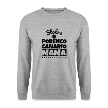 Stolze Podenco Canario Mama - Unisex Pullover - Weißgrau meliert - Vorne - Alina (178cm) & Michal (187cm)