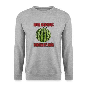 Abitur Melonär Millionär T shirt Design - Unisex Pullover - Weißgrau meliert - Vorne - Alina (178cm) & Michal (187cm)