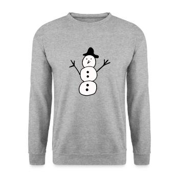 Snowman - Unisex Sweatshirt - salt & pepper - Front - Alina (178cm) & Michal (187cm)