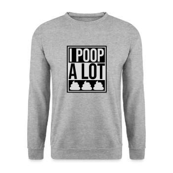 I poop a lot - Unisex Sweatshirt - salt & pepper - Front - Alina (178cm) & Michal (187cm)