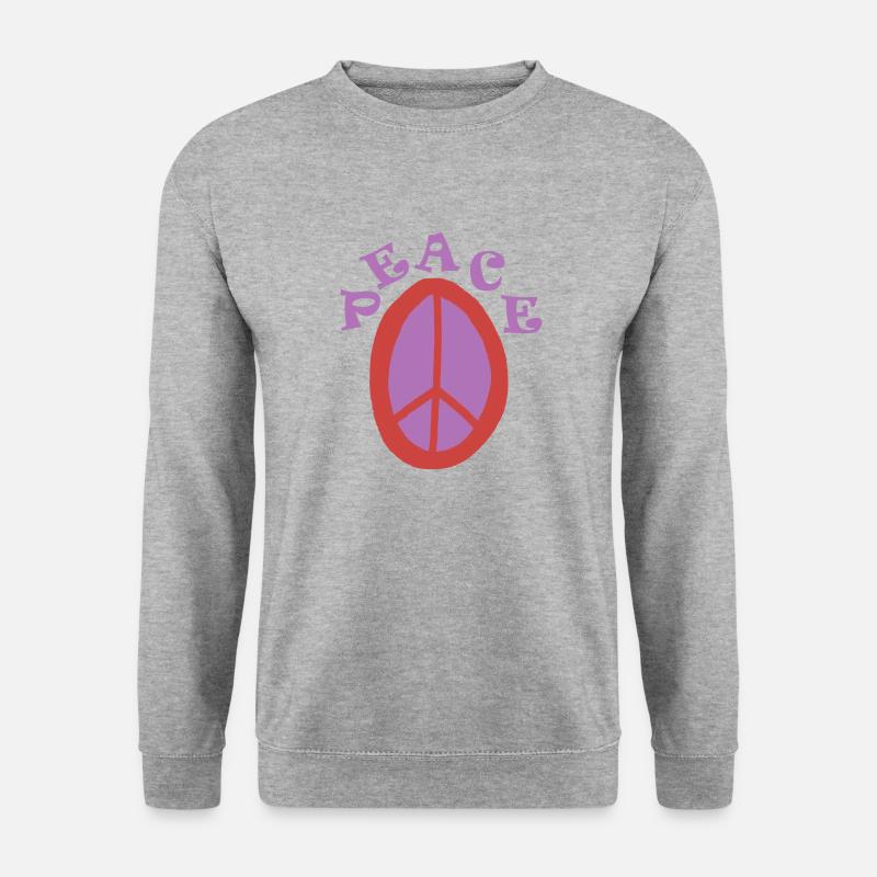 peace sign thrifted design - Unisex Pullover - Weißgrau meliert