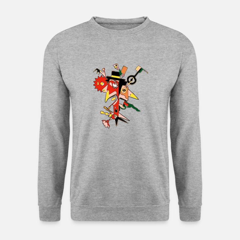 Unwirklicher Charakter - Unisex Pullover - Weißgrau meliert