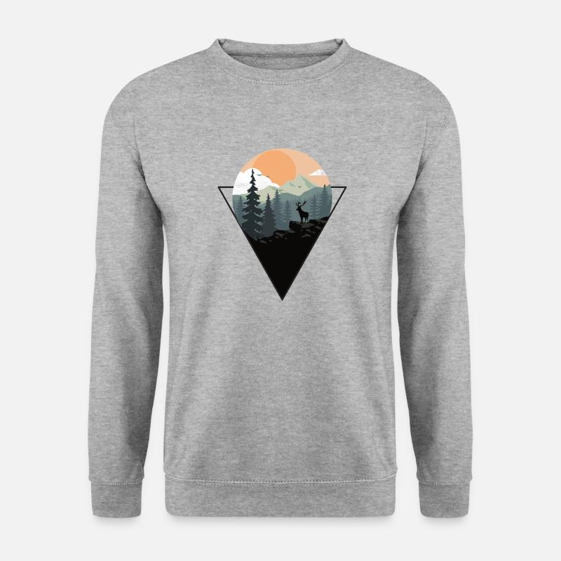 Landschaft - Unisex Pullover - Weißgrau meliert