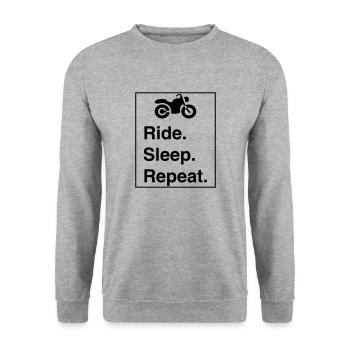 Cool "Ride Sleep Repeat" design for him and her - Unisex Sweatshirt - salt & pepper - Front - Alina (178cm) & Michal (187cm)
