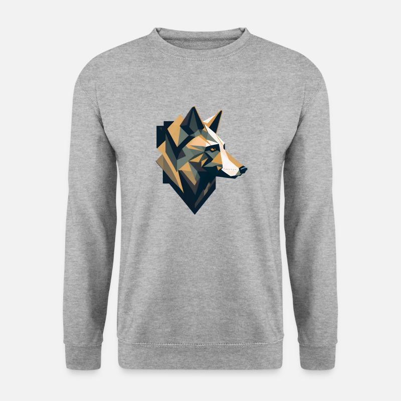 Moderne Kunst Fuchs - Unisex Pullover - Weißgrau meliert