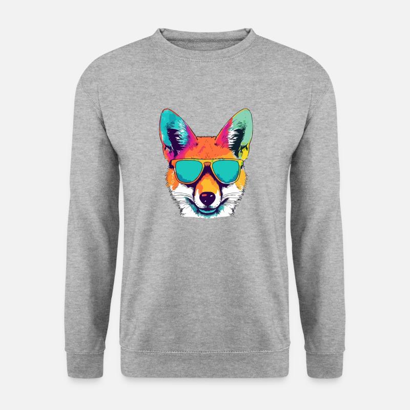 Hektor der Kojote - Unisex Pullover - Weißgrau meliert