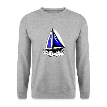 Sailing Ship Sailing Sailing Sailing Sailing Sailboat - Unisex Sweatshirt - salt & pepper - Front - Alina (178cm) & Michal (187cm)