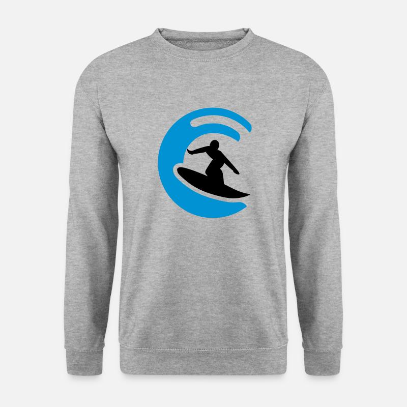 surfer logo - Unisex Pullover - Weißgrau meliert