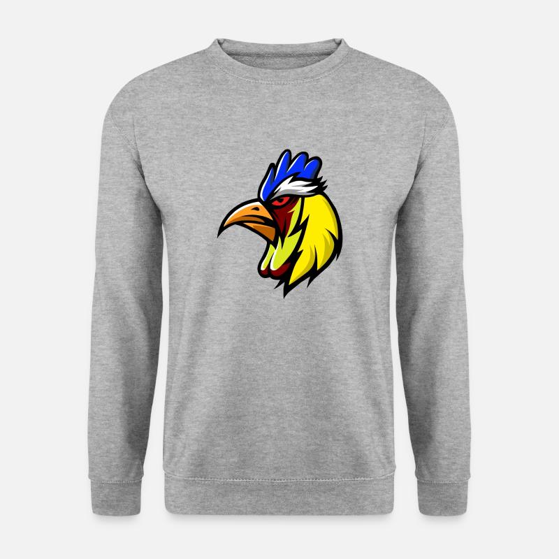 GAMER HAHN - Unisex Pullover - Weißgrau meliert