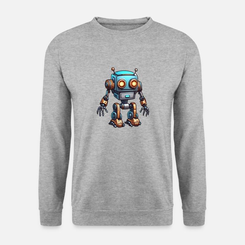 Roboter / Maschine / KI / Technology / Mechanik - Unisex Pullover - Weißgrau meliert