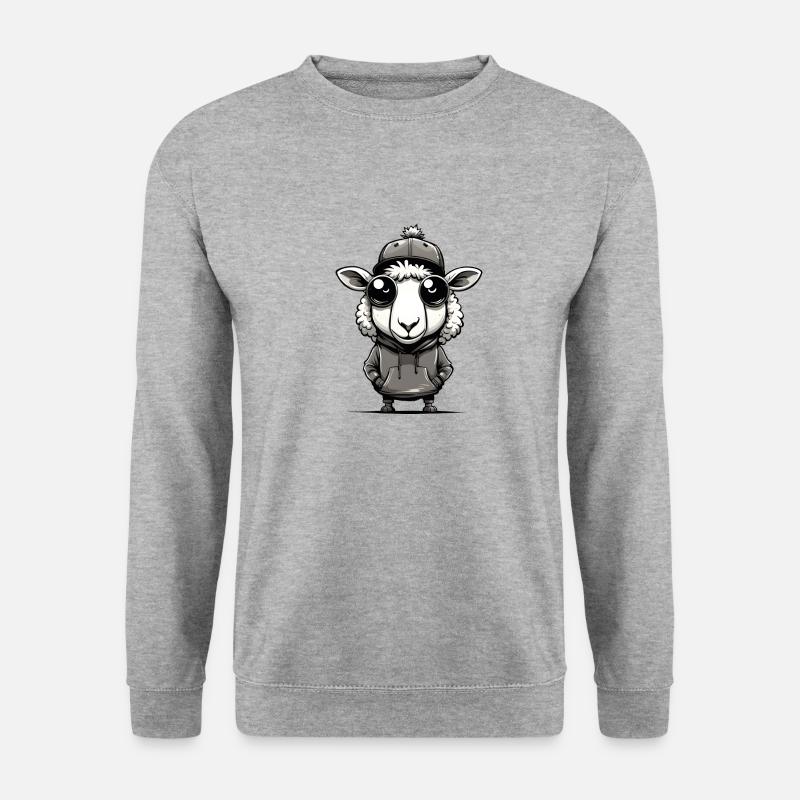 Cooles Hip Hop Schaf - Unisex Pullover - Weißgrau meliert