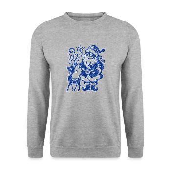 Weihnachten Weihnachtsmann Weihnachtsmann ungezogene Feiertage Winter - Unisex Pullover - Weißgrau meliert - Vorne - Alina (178cm) & Michal (187cm)