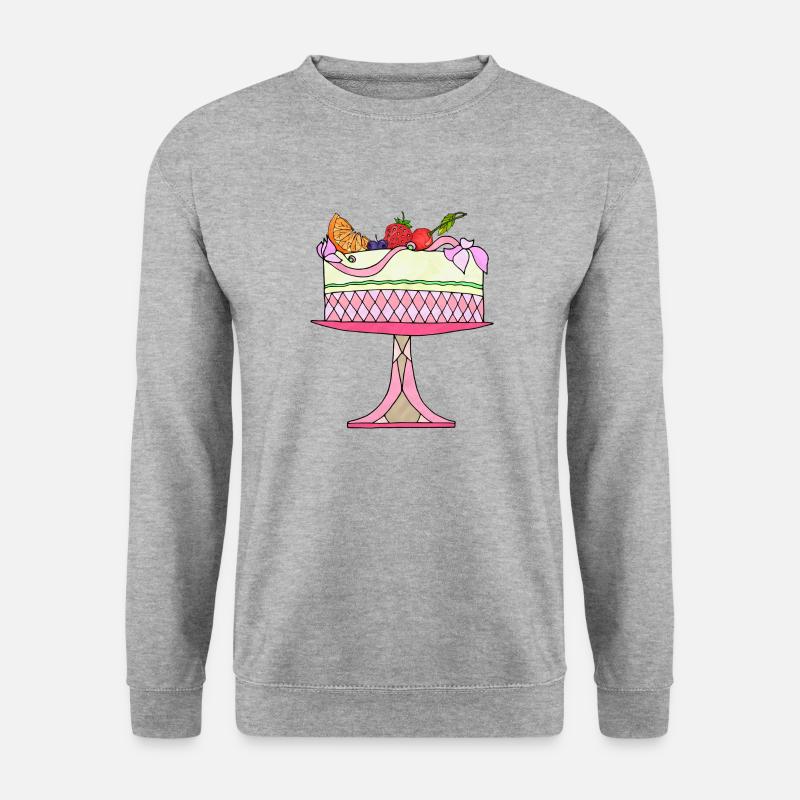 Kuchen - Unisex Pullover - Weißgrau meliert