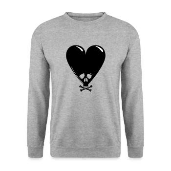Noir Saint-Valentin - Sweat-shirt Unisexe - gris chiné - Devant - Alina (178cm) & Michal (187cm)