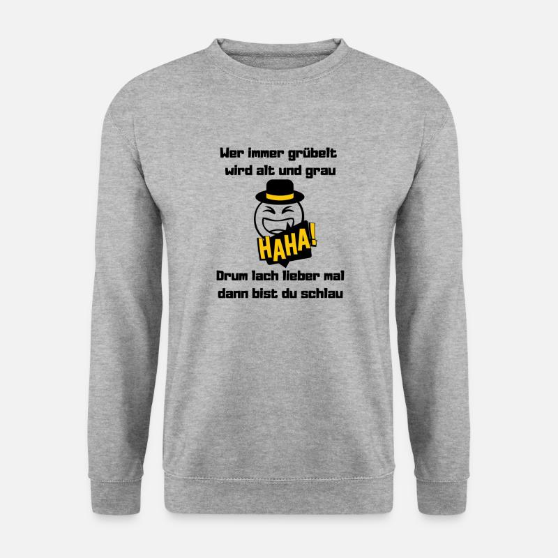 Wer immer grübelt - Unisex Pullover - Weißgrau meliert