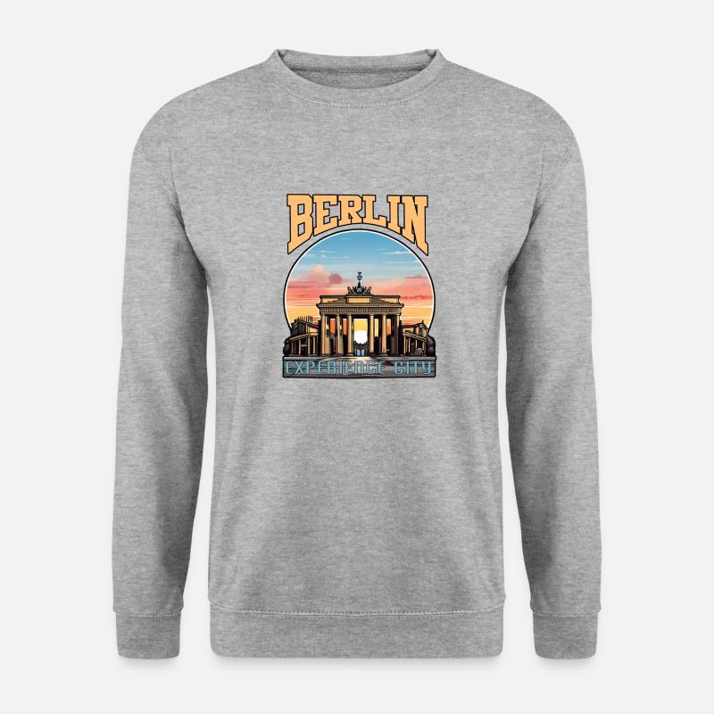 Berlin Erlebnis Stadt - Unisex Pullover - Weißgrau meliert