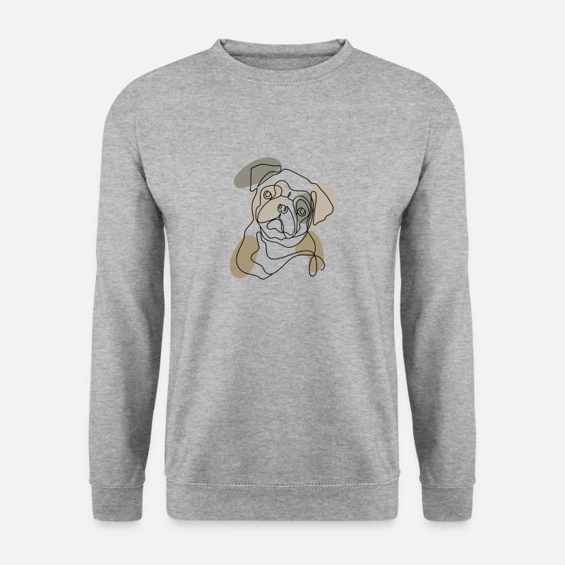 MOPS EINE ZEILE - Unisex Pullover - Weißgrau meliert