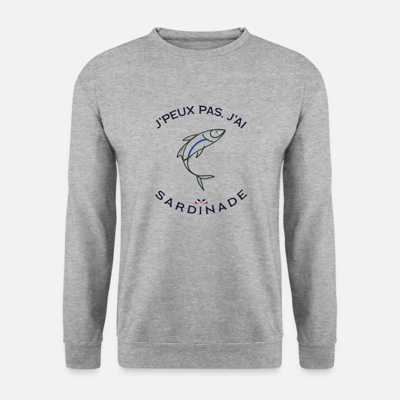 SARDINADE de marseille "Ich kann nicht, ich habe SARDINADE - Unisex Pullover - Weißgrau meliert