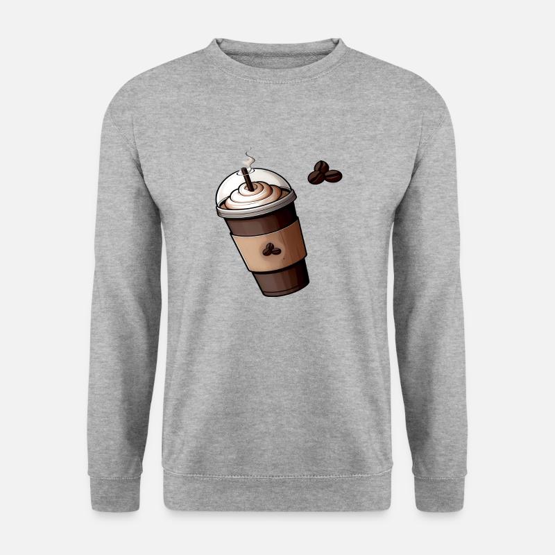 Kaffeetasse - Unisex Pullover - Weißgrau meliert