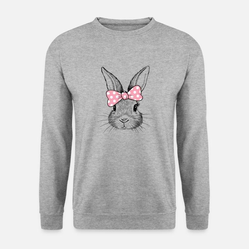 Rabbit with pink bow - Unisex Sweatshirt - salt & pepper